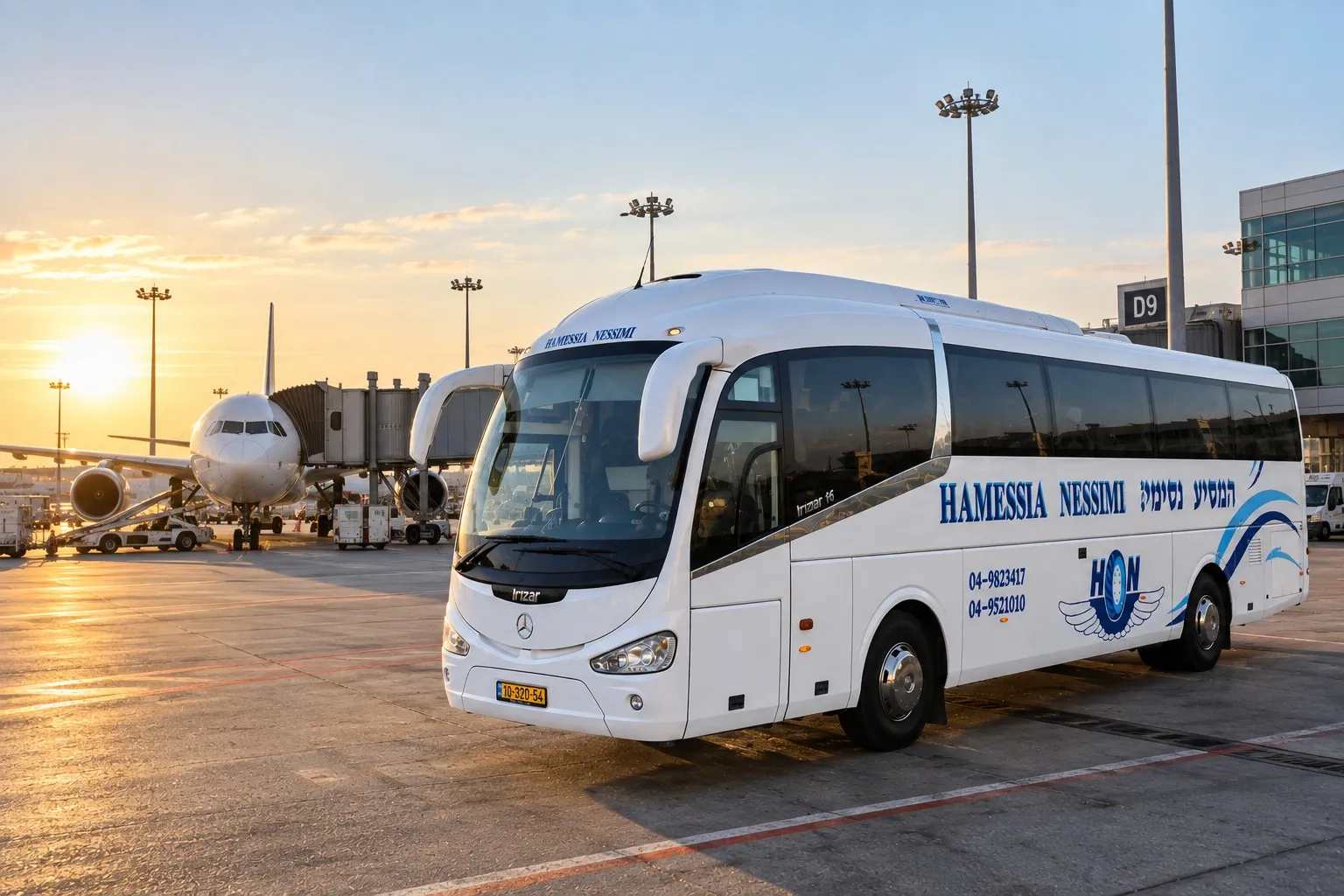 אוטובוס של החברה בשדה התעופה